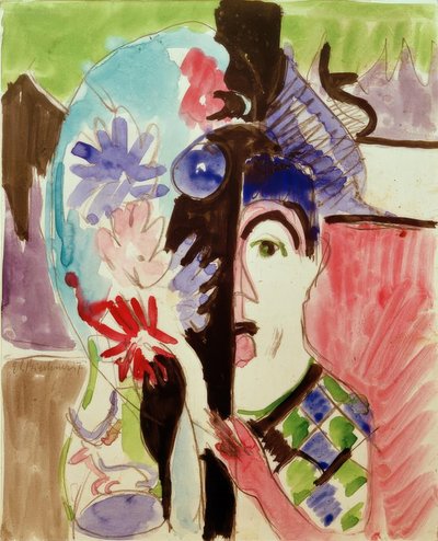 Woman with Flowers by Ernst Ludwig Kirchner